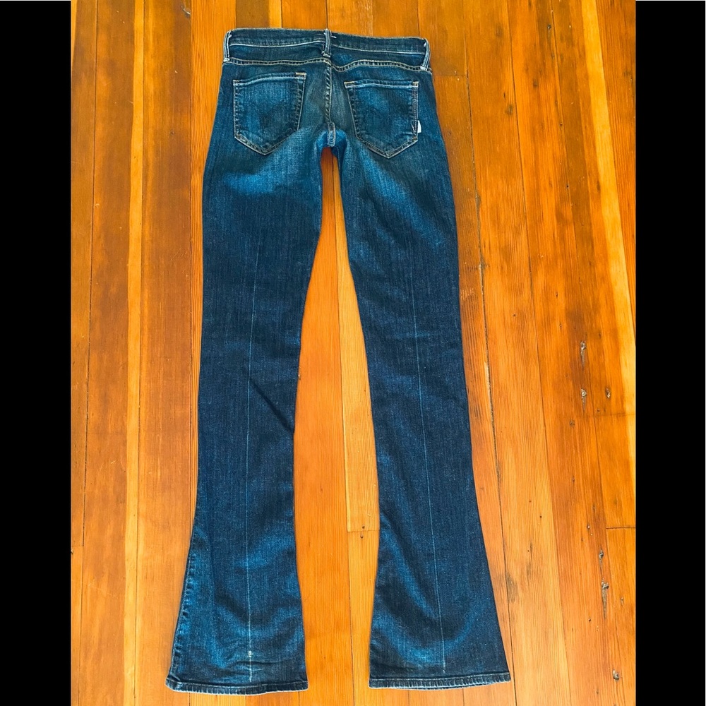 Anthropologie Mother the runaway blue long denim stretch jeans 26